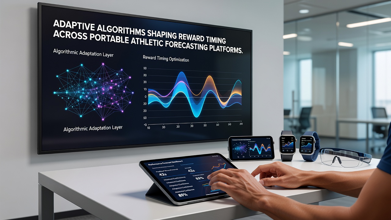 Data visualization showing reward timing adjustments across multiple portable athletic forecasting platforms