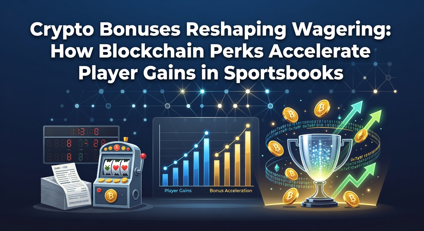 Digital illustration of blockchain networks integrating with sports betting interfaces, showing crypto coins and wagering slips
