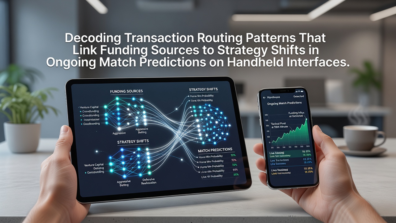 Mobile betting interface showing transaction routing and live match prediction options on a handheld device