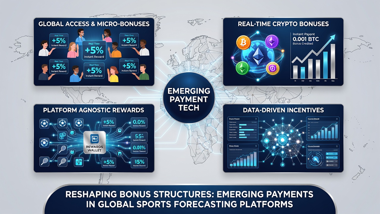 Global sports forecasting dashboard displaying live bonus adjustments tied to payment method selections