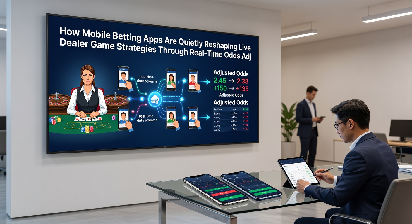 Live dealer studio view with overlaid mobile app analytics dashboard showing odds fluctuation graphs during an active roulette round