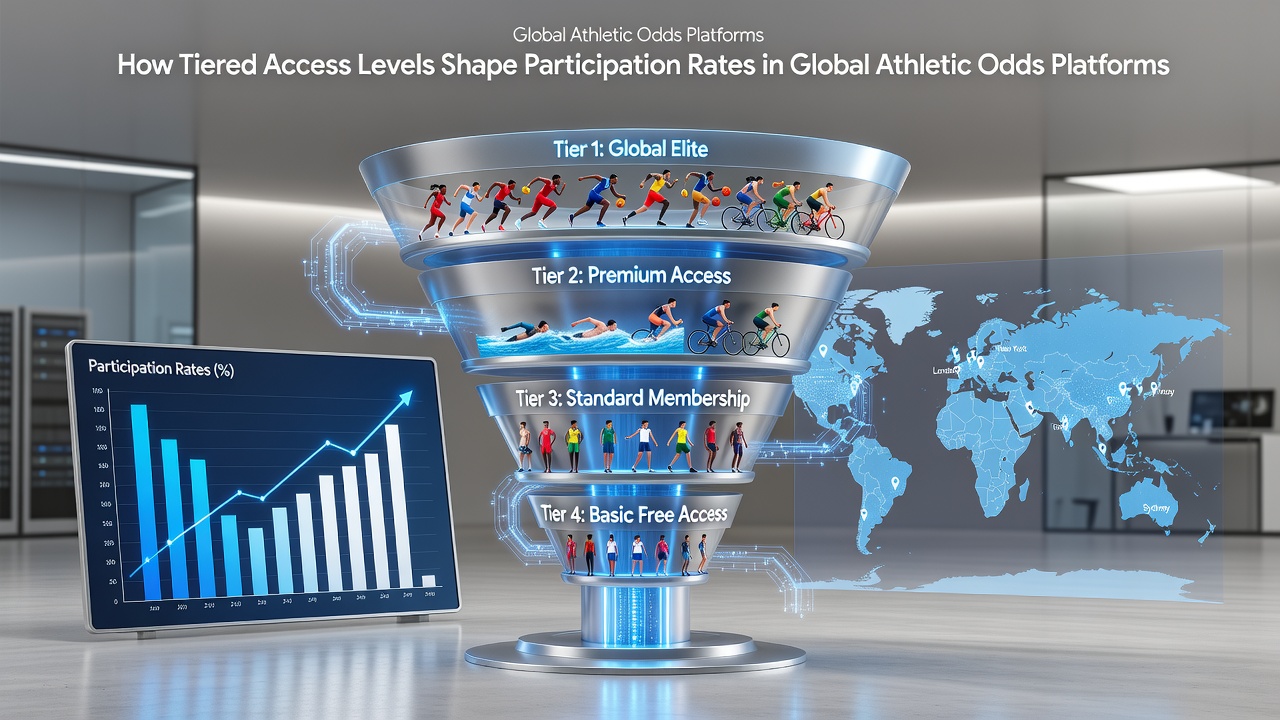 Global athletic odds platforms showing tiered access dashboards with bronze silver and gold user levels