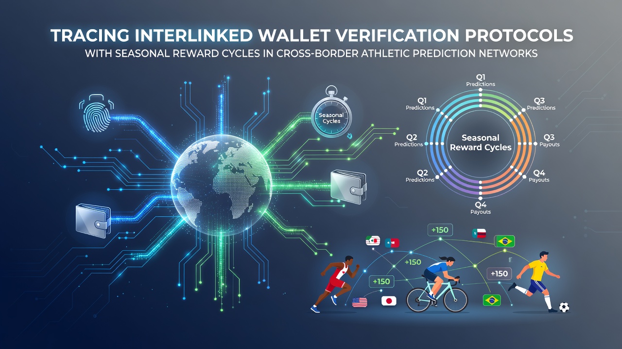 Interlinked wallet verification protocols operating across cross-border athletic prediction networks with seasonal reward integration